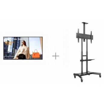 Комплект Digital Signage для помещений с дисплеем LG WebOS Signage, 49 дюймов, UHD, мобильной стойкой и пробной версией ПО для управления CMS DS-49UHJ