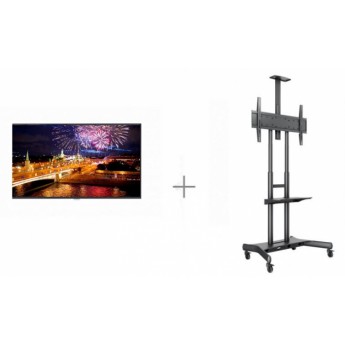 Комплект Digital Signage для помещений с дисплеем LG WebOS Signage, 55 дюймов, UHD, мобильной стойкой и пробной версией ПО для управления CMS DS-55UHN